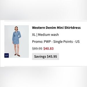 GAP Western Denim Mini Shirtdress